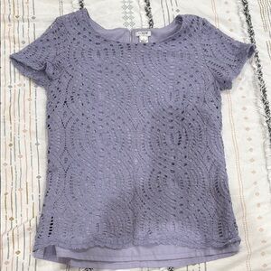 5/$22 Lavender Lace Short Sleeve Top